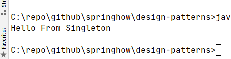 Singleton pattern example in java